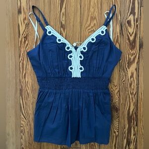 Lilly Pulitzer Zanna Top Spaghetti Strap Sapphire Blue 4